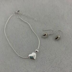 Sterling Silver Bracelet and Earrings Set